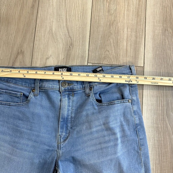 Paige Denim Jeans Mens 36 x 28 Blue Light Wash Stretch Rayon Lennox Straight Leg - Picture 8 of 10